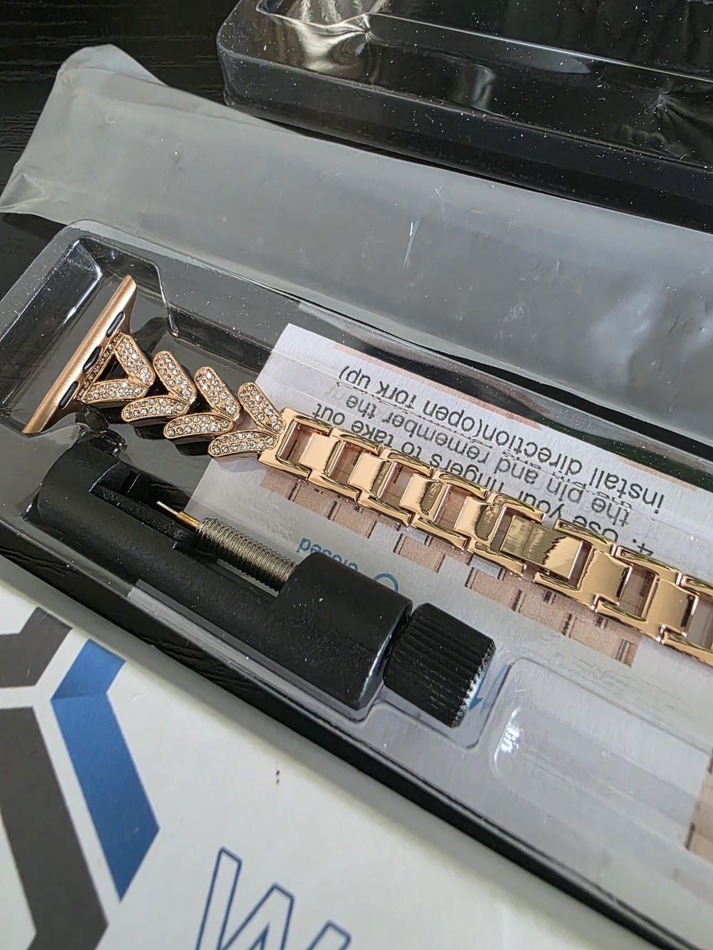 Rose Gold Link Bracelet Watch Band for Womens Fits 38mm 40mm & 41mm IPHONE.